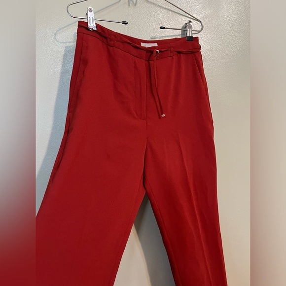 H&M Womens Rusty Red Straight High Waist Dress Pants Carrier Office Size 6 - Picture 1 of 11